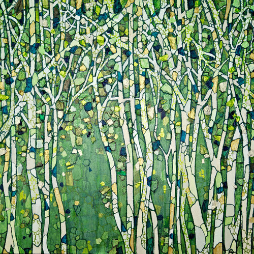 Jardin de bouleaux by Sophie Cantou, Painting for Sale on Select