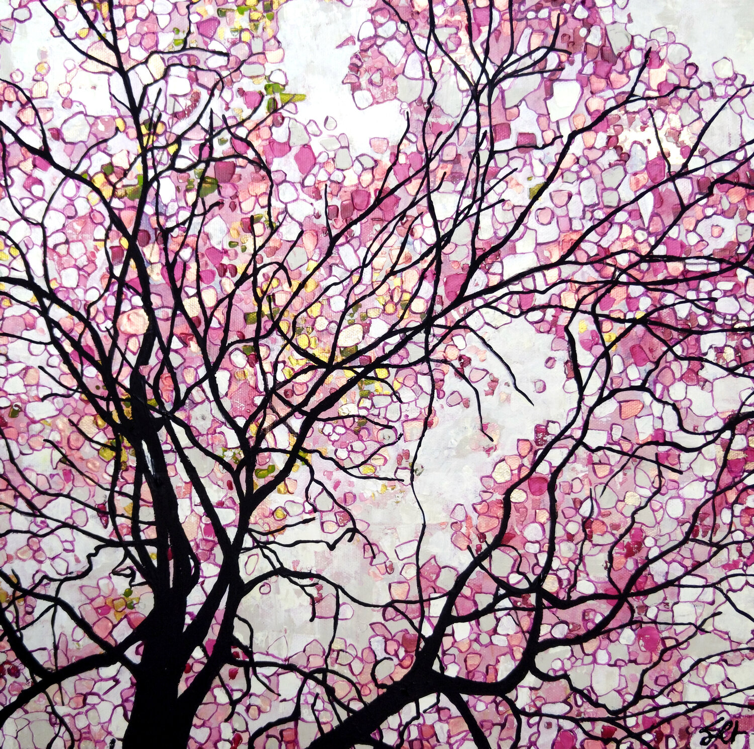 Arbre en fleurs Sophie Cantou Original painting for sale