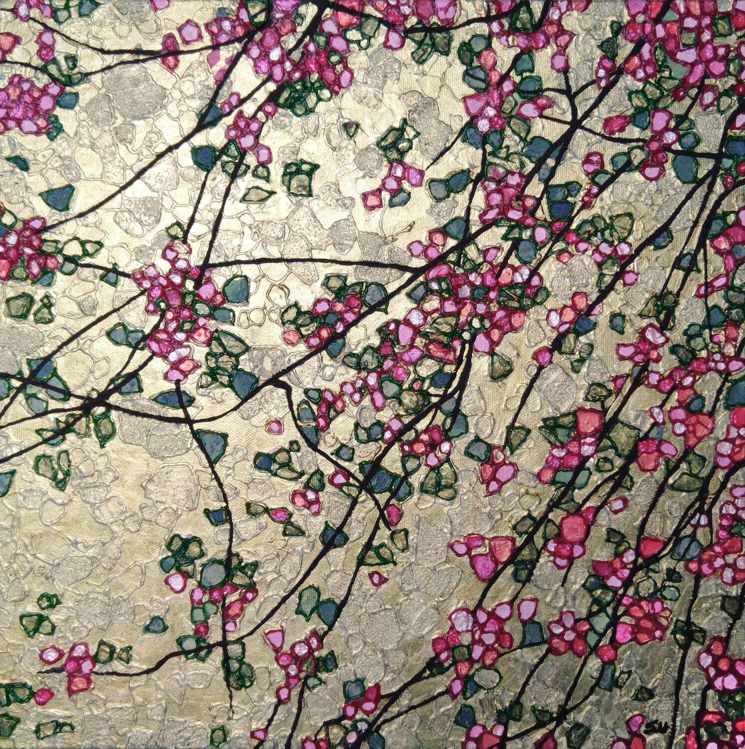 Fleurs de cerisier Sophie Cantou Original painting for sale
