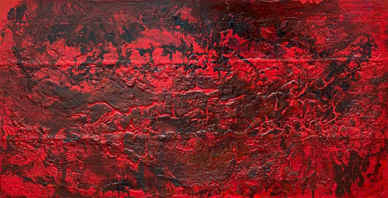 Hoàng hôn mùa lá đỏ Tứ Bảo Hoàng Lâm Original painting for sale