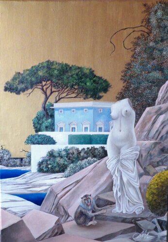 Il ritorno del mandrillo by Cecco Mariniello, Painting for Sale on Select