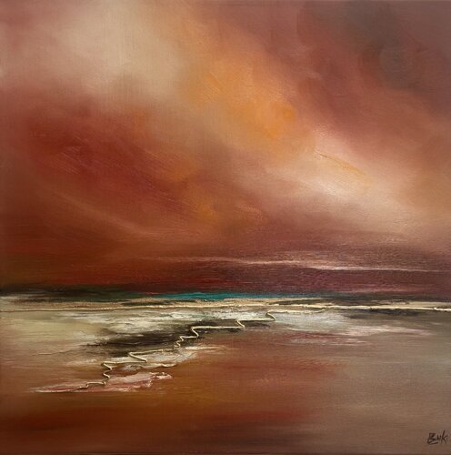 Golden waves by Sumali Piyatissa, Painting for Sale on Select