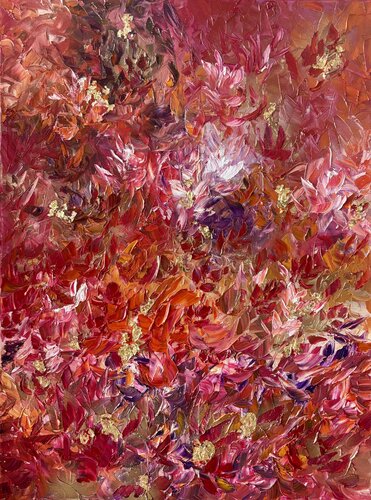 Crimson Bloom by Sumali Piyatissa, Painting for Sale on Select