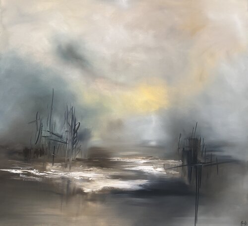 Stillness between breaths by Sumali Piyatissa, Painting for Sale on Select
