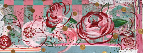 Flowers, flowers, flowers by María Burgaz, Painting for Sale on Select