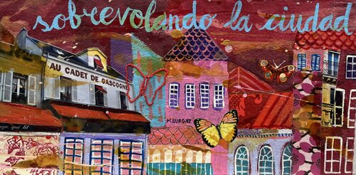 Sobrevolando la ciudad by María Burgaz, Painting for Sale on Select