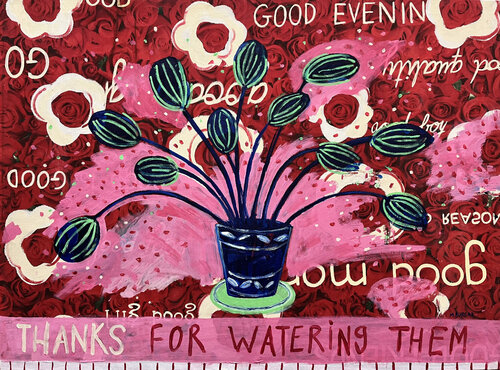 Thanks for watering them by María Burgaz, Painting for Sale on Select