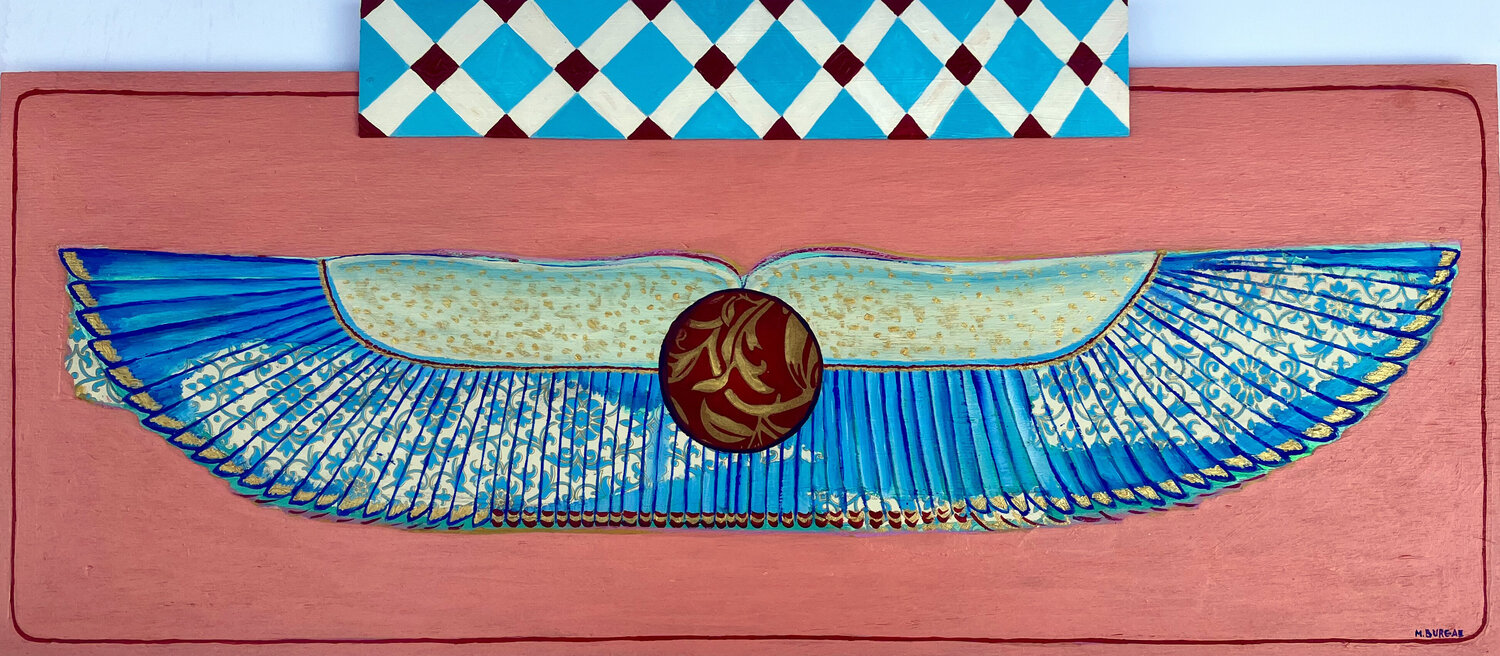 Protective wings and tiles María Burgaz Original painting for sale