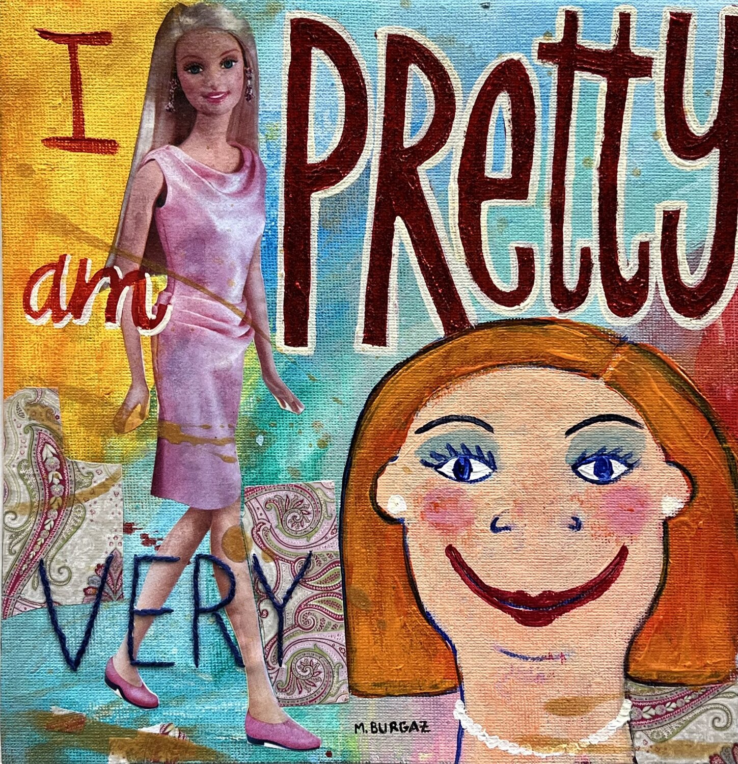 I am very pretty María Burgaz Original painting for sale