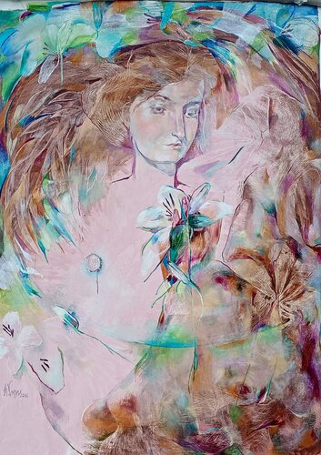 Archangel Gabriel by Anette Vargas, Painting for Sale on Select
