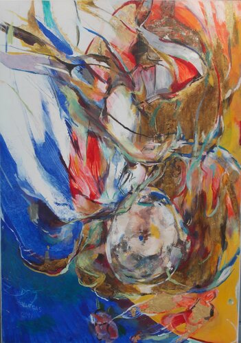 still life with flowers and vases by Anette Vargas, Painting for Sale on Select