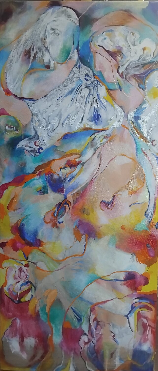 Amor and Psyche Anette Vargas Original painting for sale
