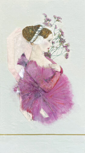 La dame rose by Karenina Fabrizzi, Painting for Sale on Select