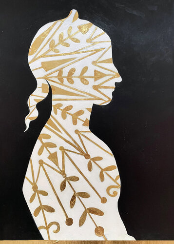 The body as a container /Gold by Karenina Fabrizzi, Drawing for Sale on Select