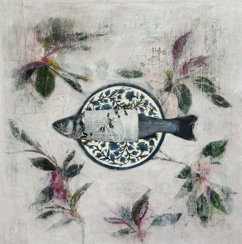 Whispers Of The Ocean/ Tiles 1 by Karenina Fabrizzi, Painting for Sale on Select
