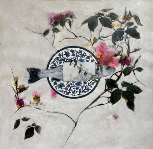 Whispers Of The Ocean/ Tiles 2 by Karenina Fabrizzi, Painting for Sale on Select