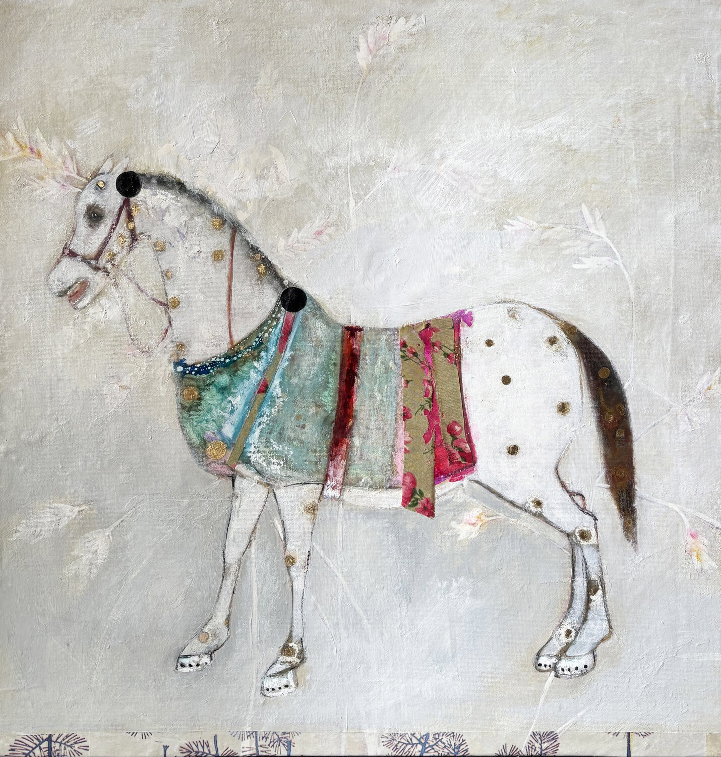 Equestrian Elegance: Tapestries Of Time VI Karenina Fabrizzi Original painting for sale