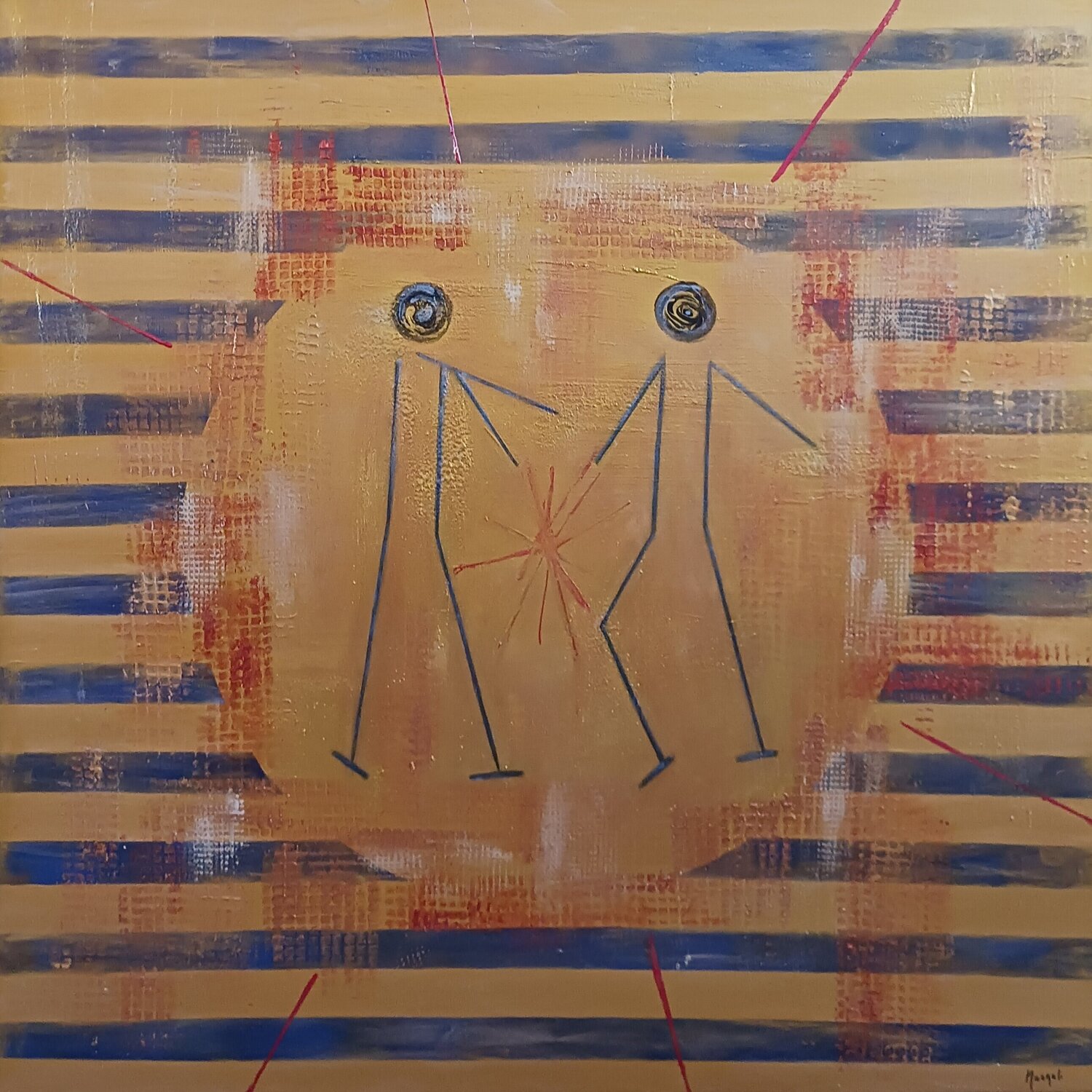 El hilo rojo del destino Masqali Original painting for sale