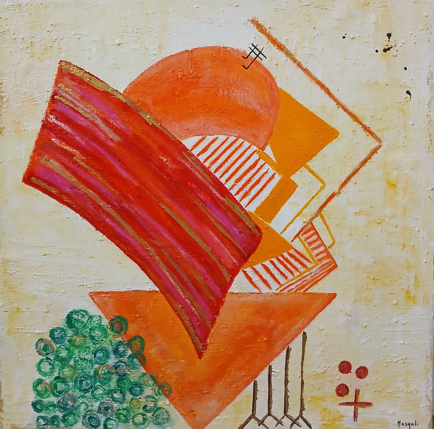 HUEVOS DE ORO Masqali Original painting for sale