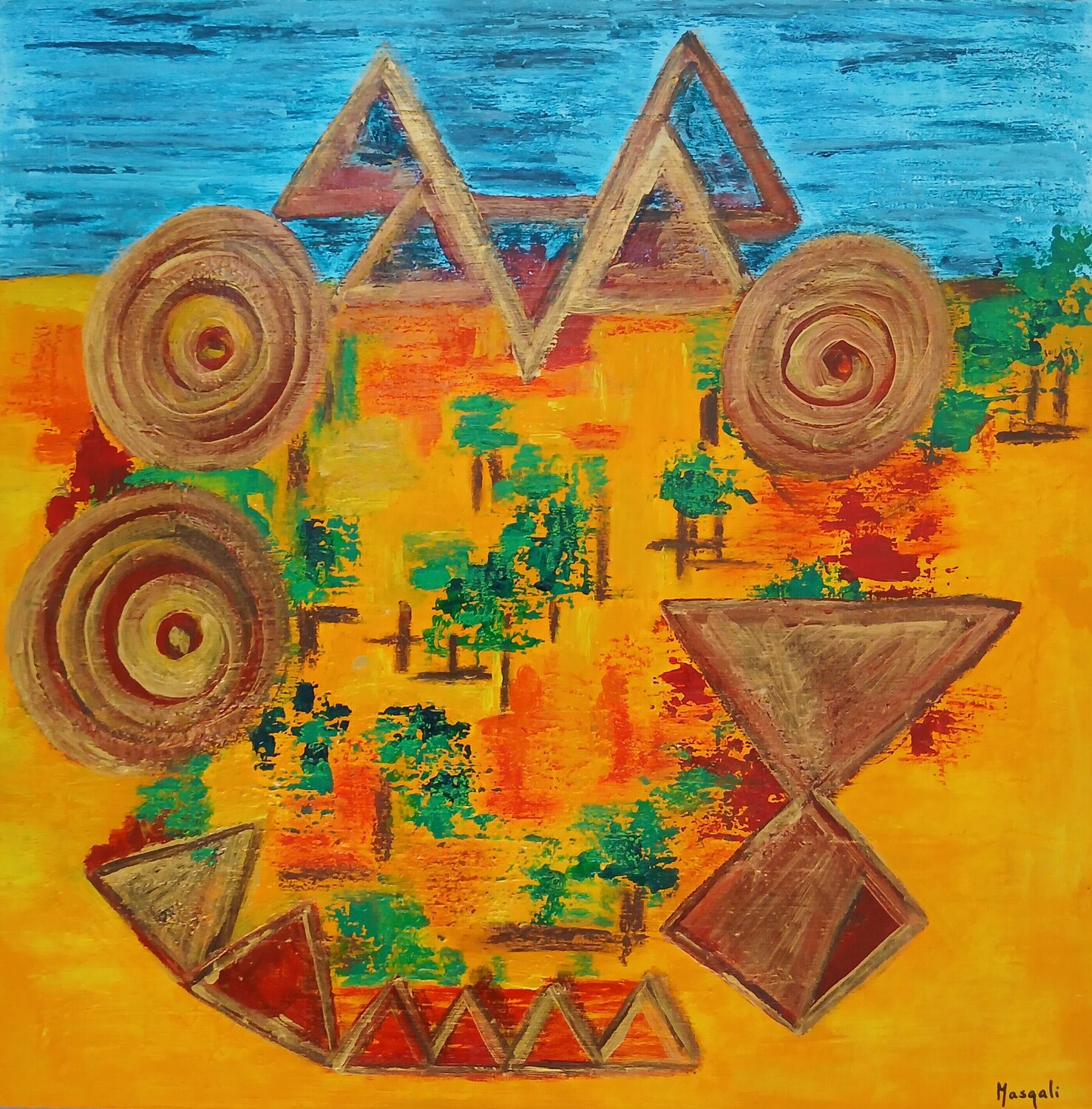 Entre mis manos Masqali Original painting for sale