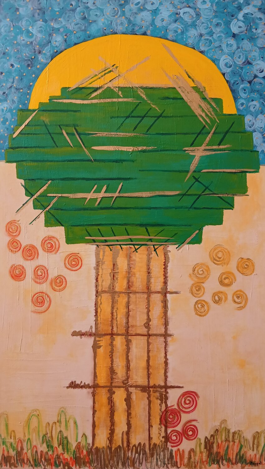 Unión : cielo y tierra Masqali Original painting for sale