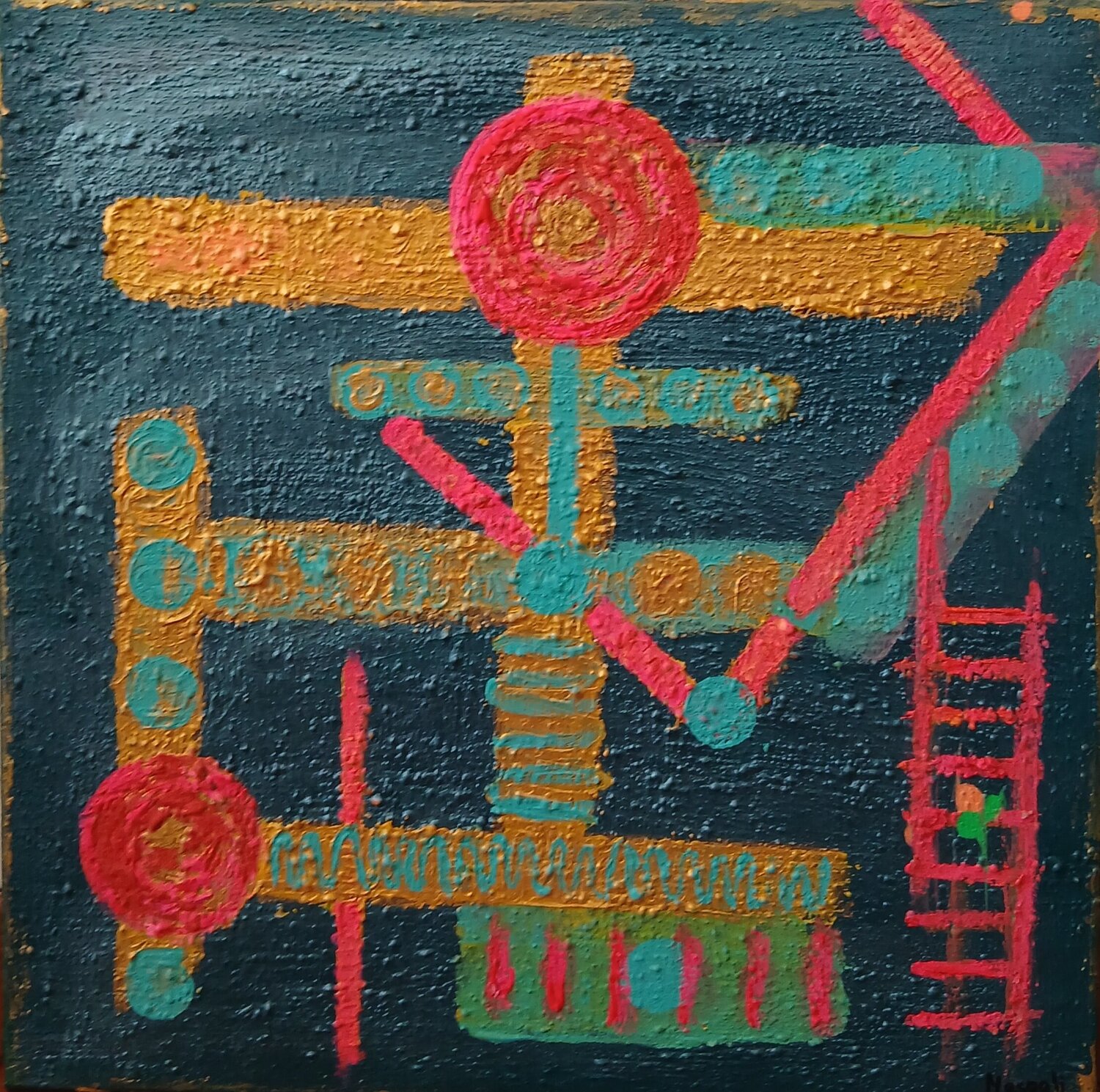 Cancion de Angeles II Masqali Original painting for sale