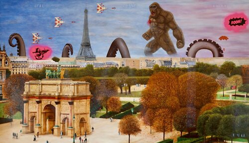 "Bleu, blanc, rouge" & " War is coming" by Ezequiel Martinez Llaser, Painting for Sale on Select