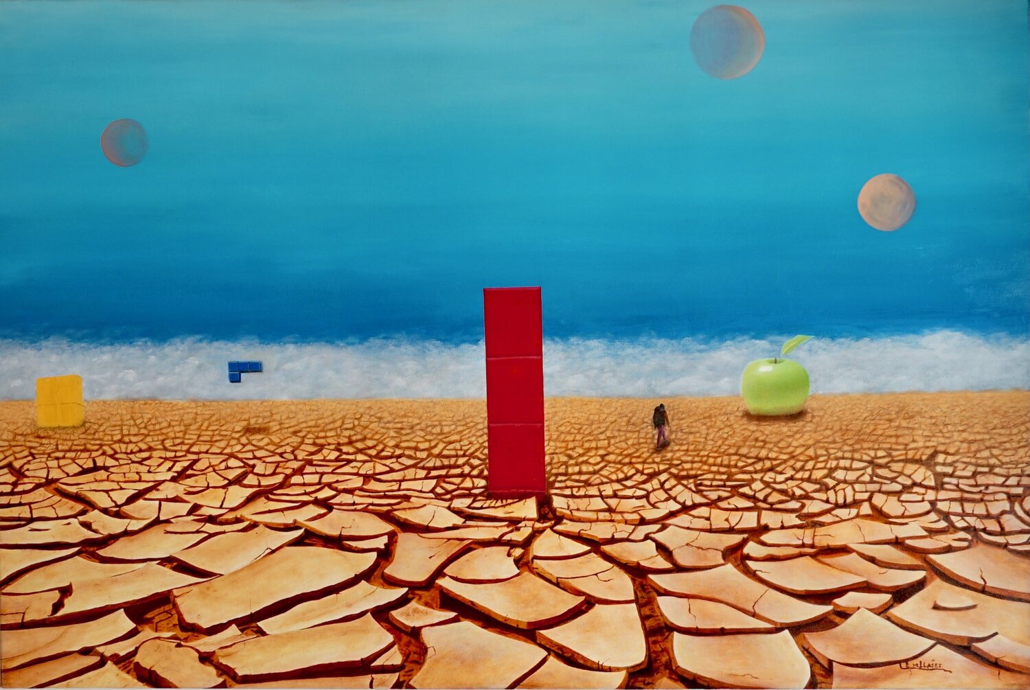 Le désert de la fragmentation Ezequiel Martinez Llaser Original painting for sale
