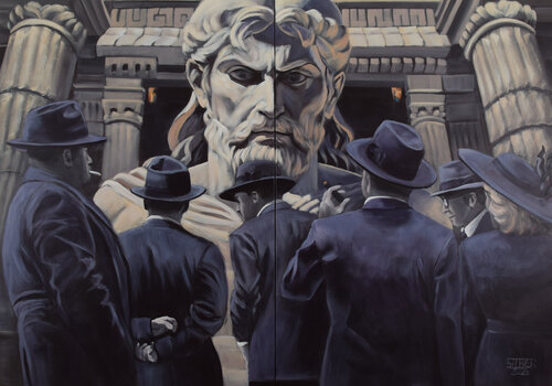 Deus ex machina I by Prof. Gerhard Silber, Painting for Sale on Select