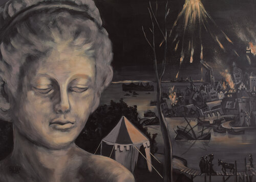 Nicht umdrehen, Frau Lot! by Prof. Gerhard Silber, Painting for Sale on Select