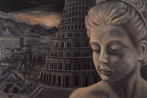 Was nun, Frau Lot? by Prof. Gerhard Silber, Painting for Sale on Select