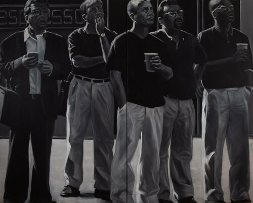 Spectators IV by Prof. Gerhard Silber, Painting for Sale on Select