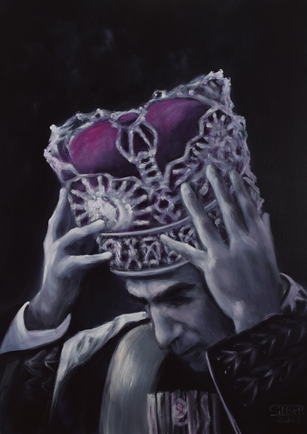 Self-Crowning 1 Prof. Gerhard Silber Original painting for sale