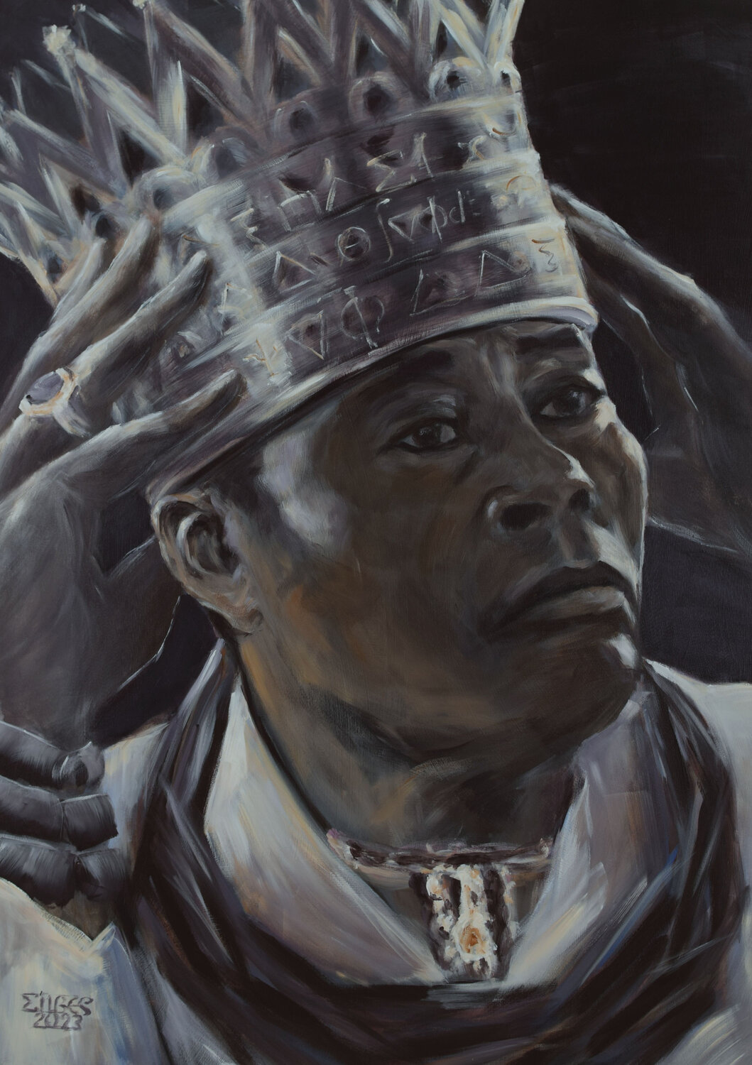 Self-Crowning  5 Prof. Gerhard Silber Original painting for sale