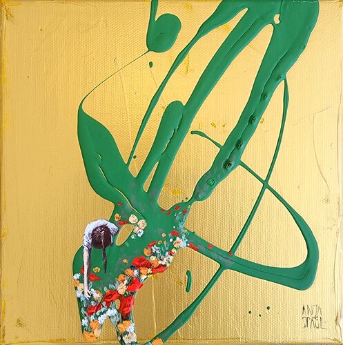 The secret Garden within V by Anja Spagl, Painting for Sale on Select