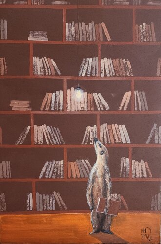 Prof. Dr. Meerkat by Anja Spagl, Painting for Sale on Select