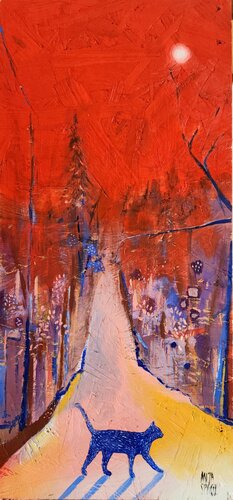 Street Cat by Anja Spagl, Painting for Sale on Select