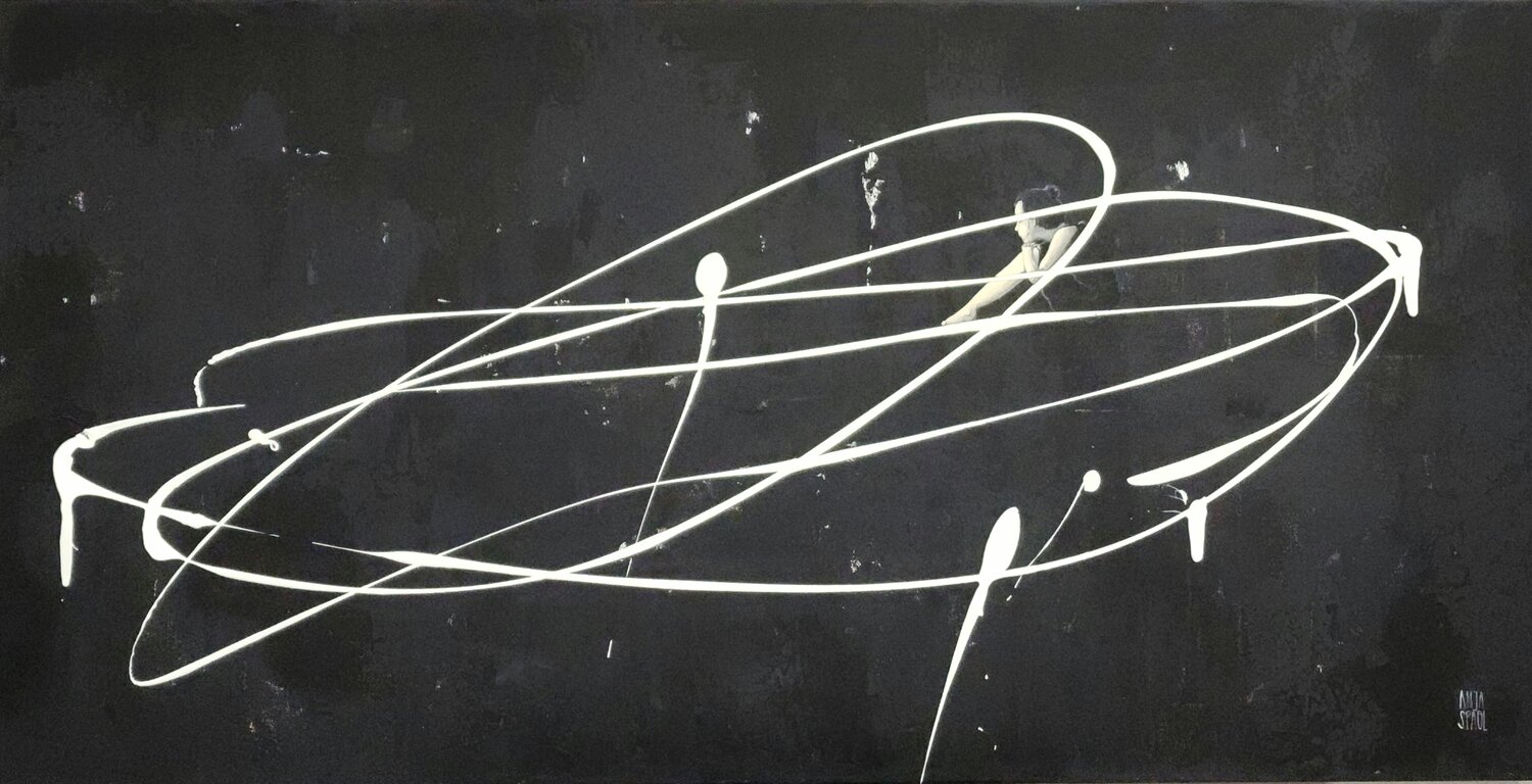 (Nothing is ever) just black and white Anja Spagl Original painting for sale