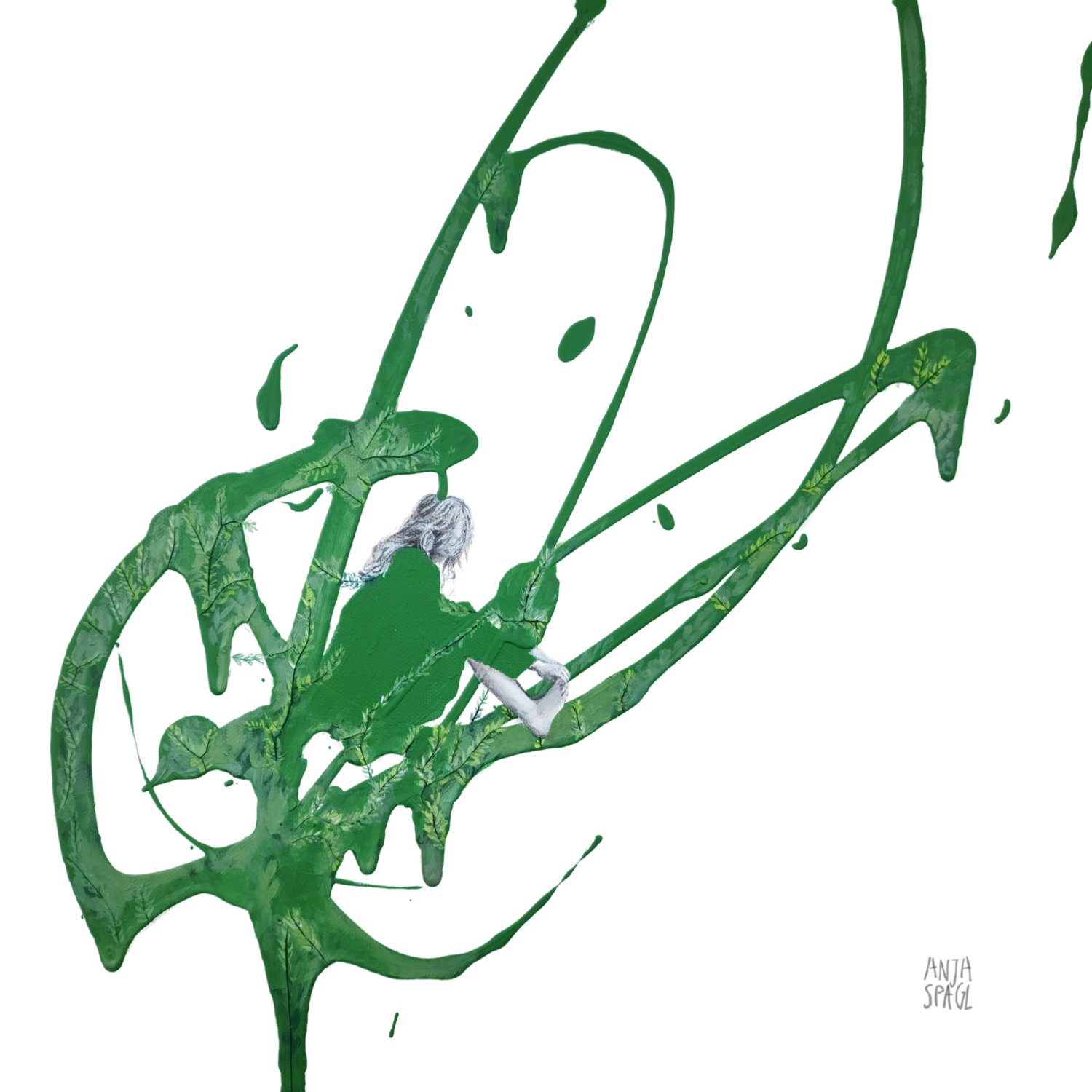 Green Soul Anja Spagl Original painting for sale