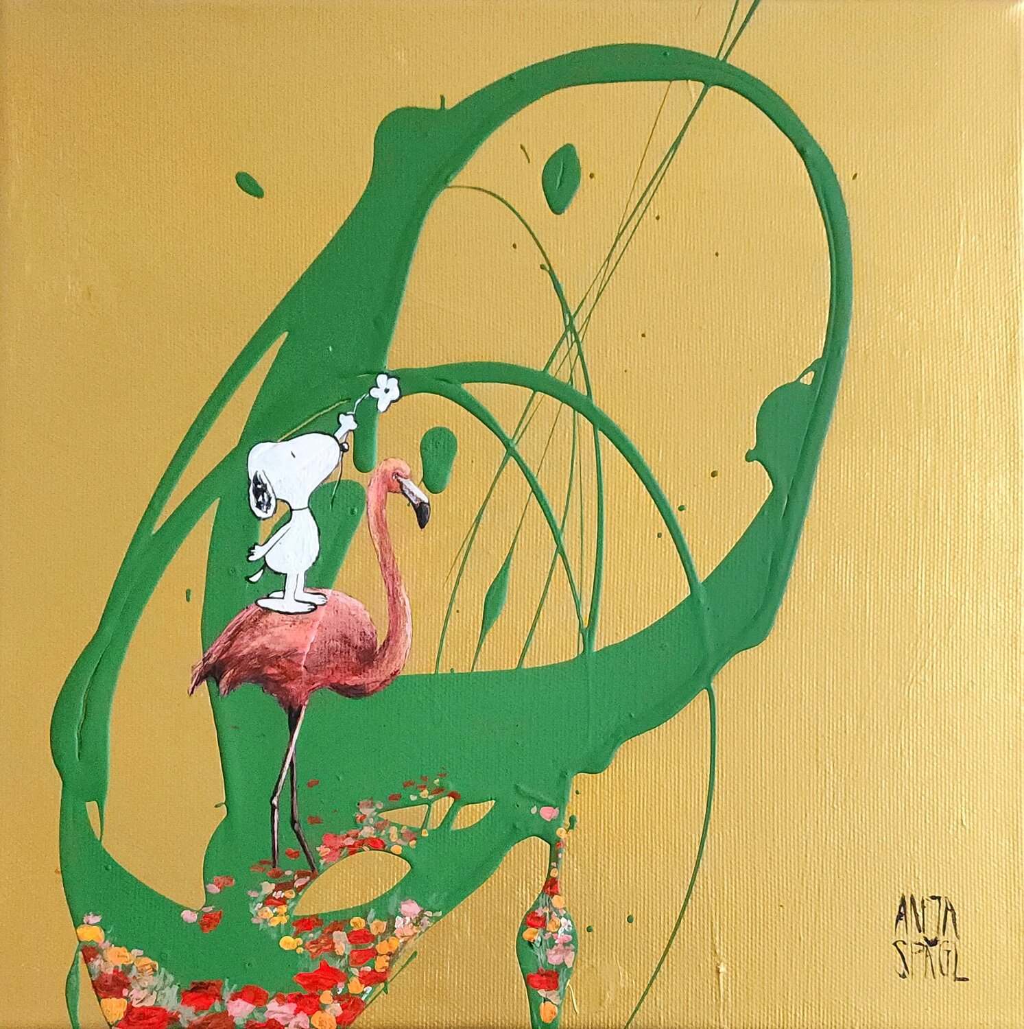A Flower for You Anja Spagl Original painting for sale
