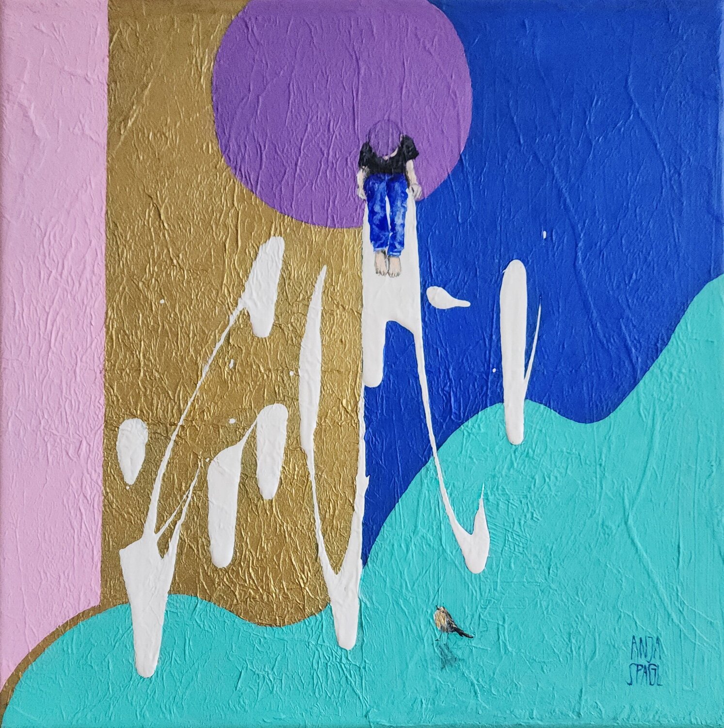 It's a colorful World Anja Spagl Original painting for sale