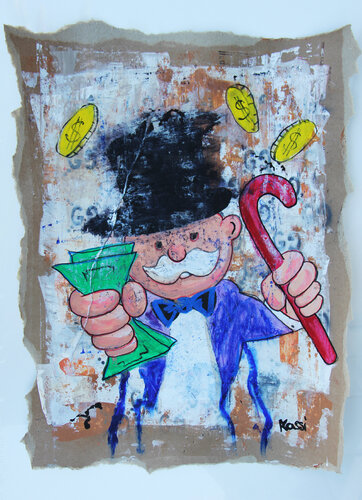 It`s yours - Mr. Monopoly by Kristin Kossi, Painting for Sale on Select