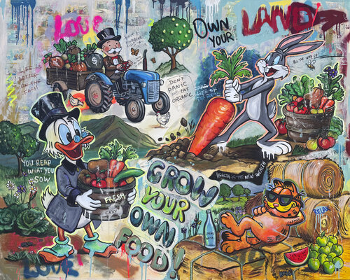 Don`t panic eat organic by Kristin Kossi, Painting for Sale on Select