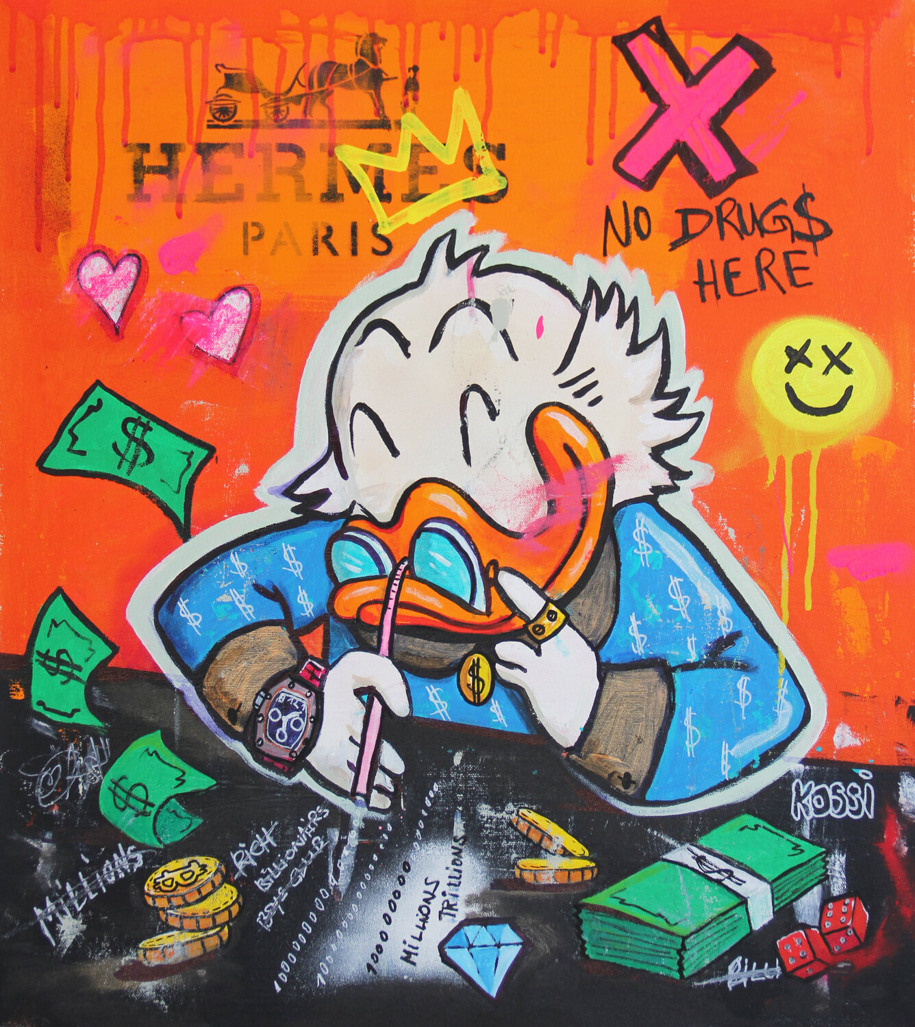 Scrooge Numbers Kristin Kossi Original painting for sale