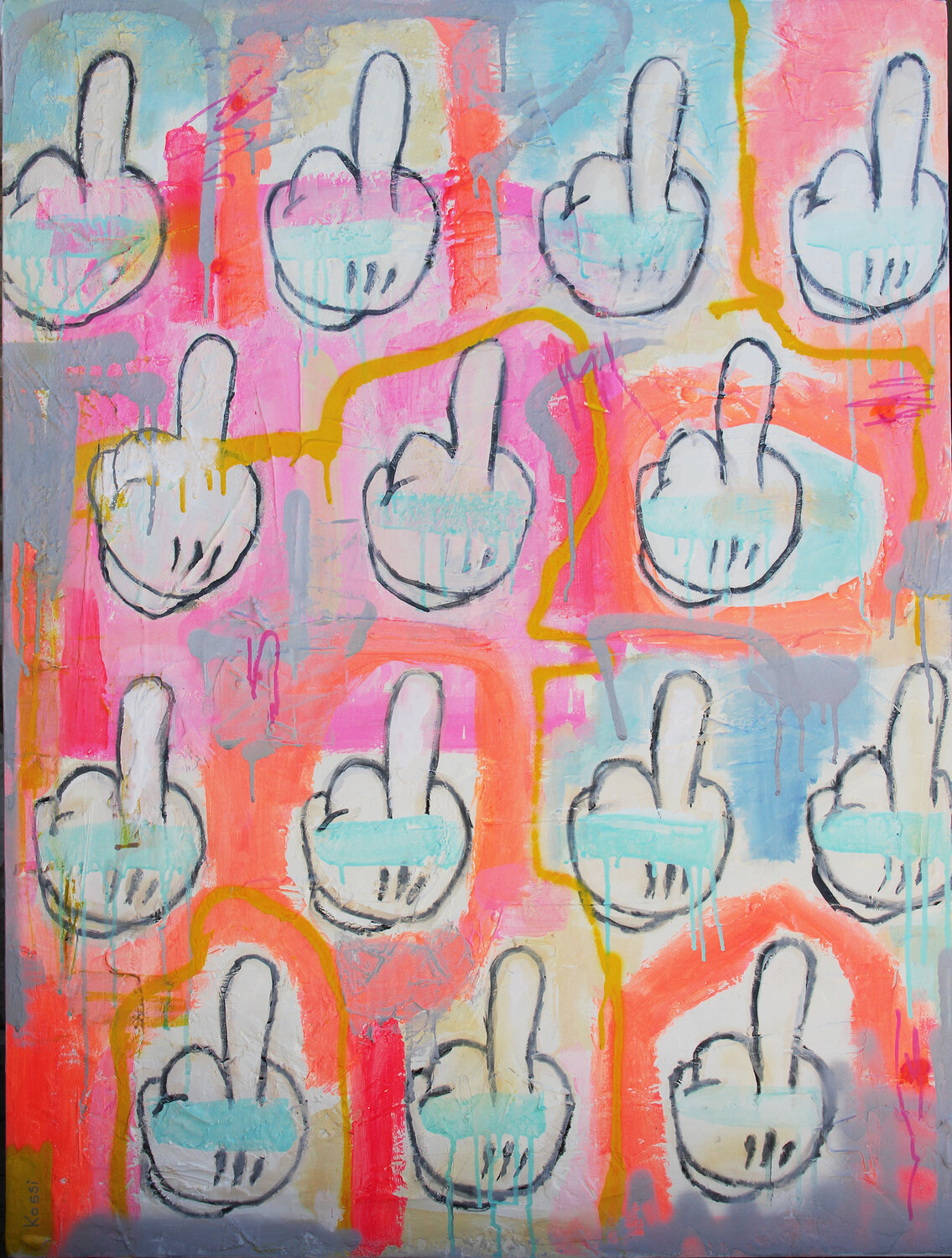 The subtle art of not giving fucks Kristin Kossi Original painting for sale