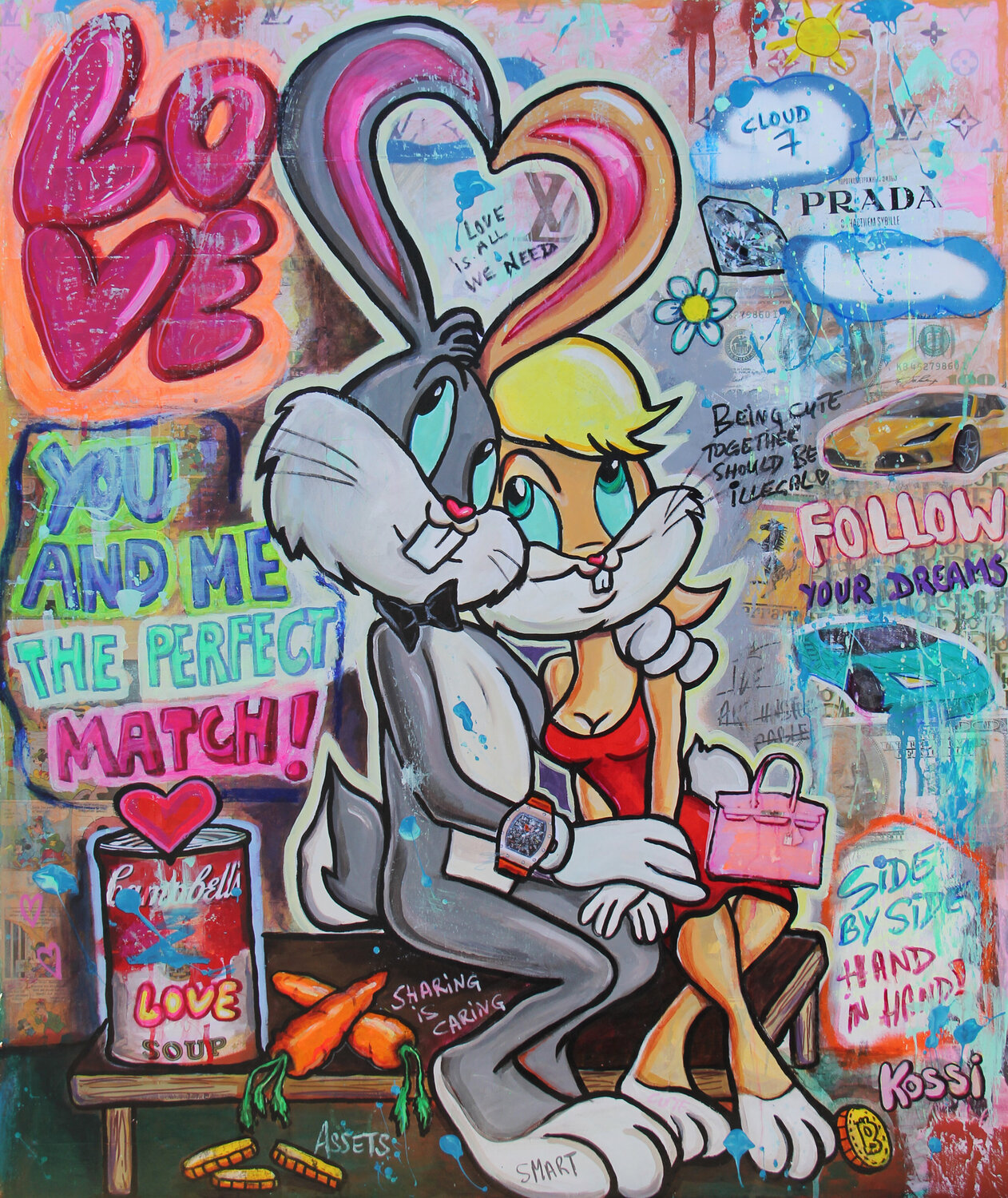 You and Me, the Perfect Match Kristin Kossi Original painting for sale