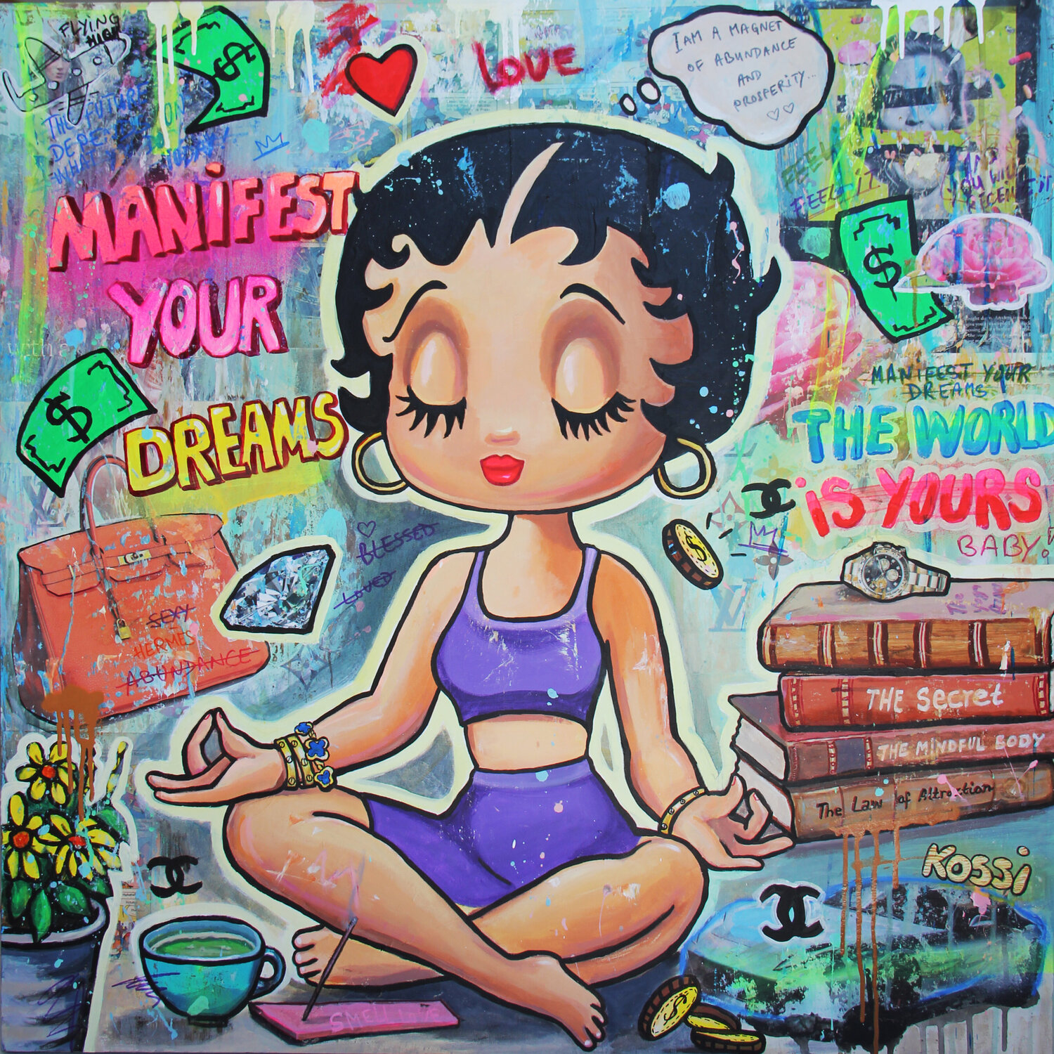 Betty Boob- Manifest Your Dreams Kristin Kossi Original painting for sale
