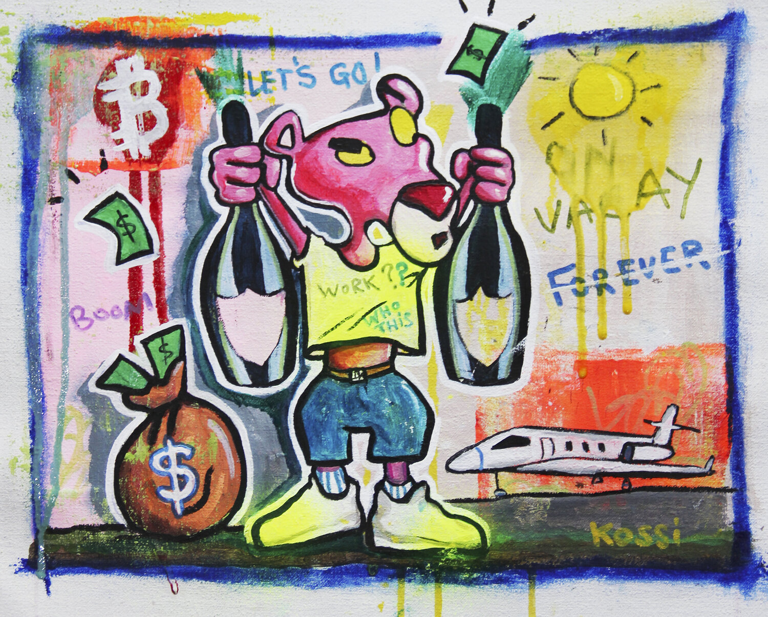 Jetset Pather Kristin Kossi Original painting for sale