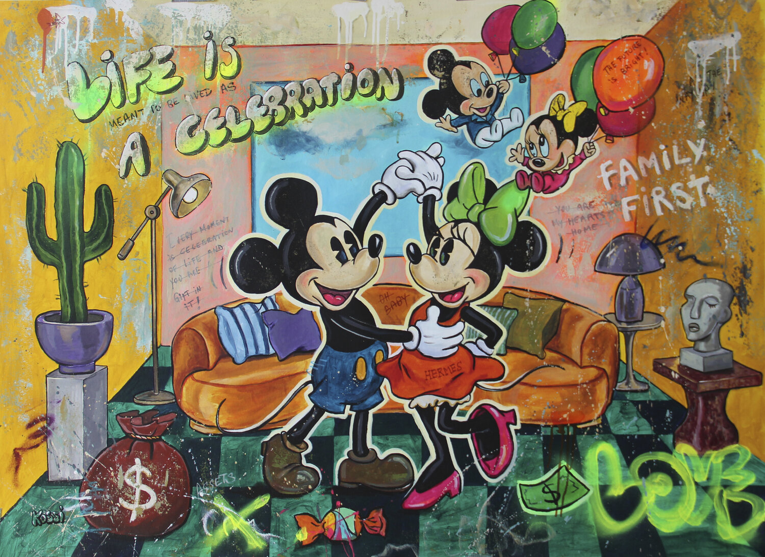 Life is a celebration Kristin Kossi Originalgemälde zu verkaufen