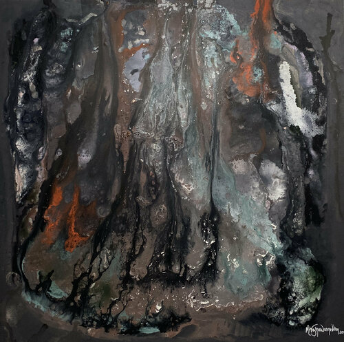 Black Fire by Parscha Mirghawameddin, Painting for Sale on Select